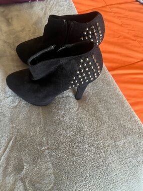 Forever 21 Black Studded Ankle Booties